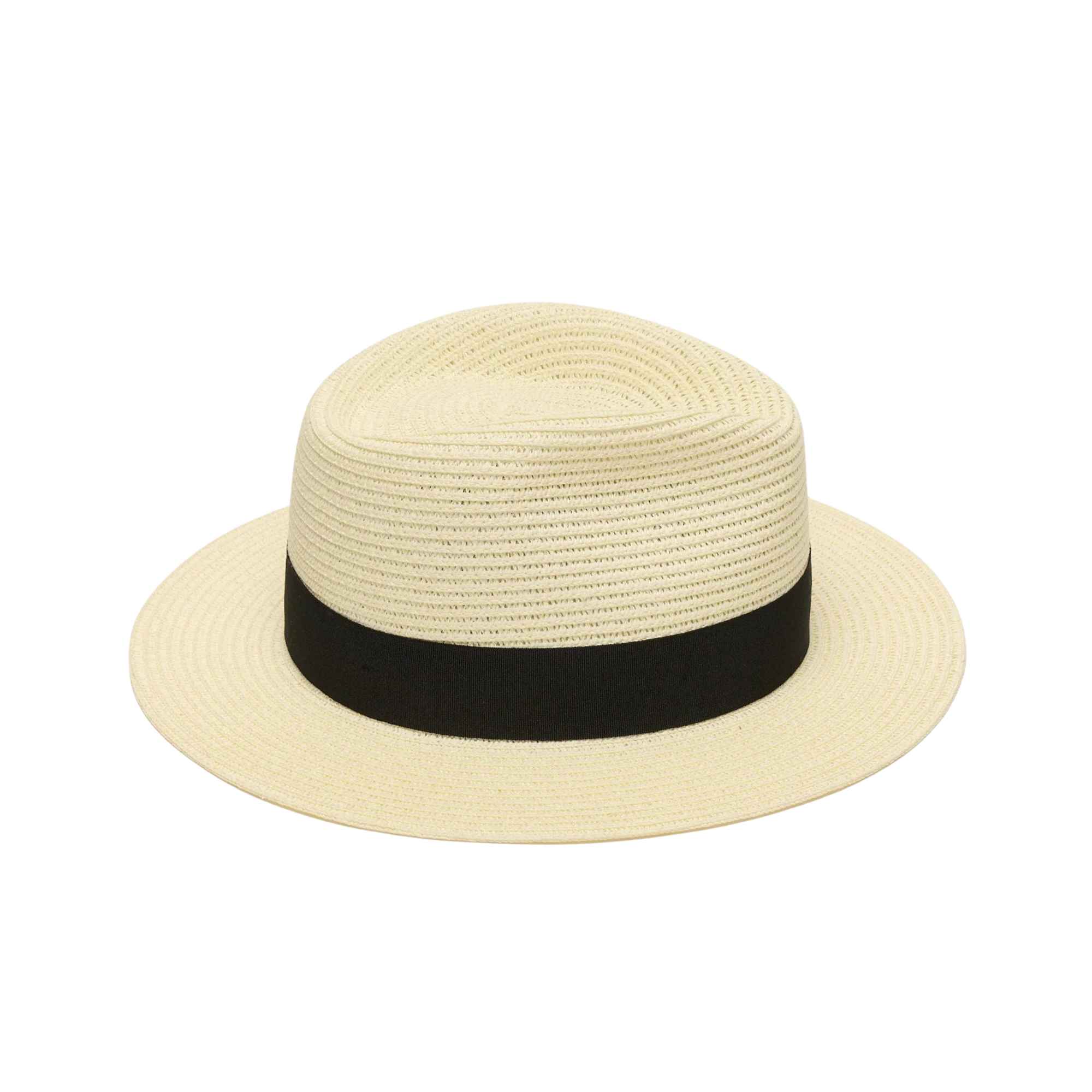 Paper straw fedora hat beige wide brim lightweight summer sun hat