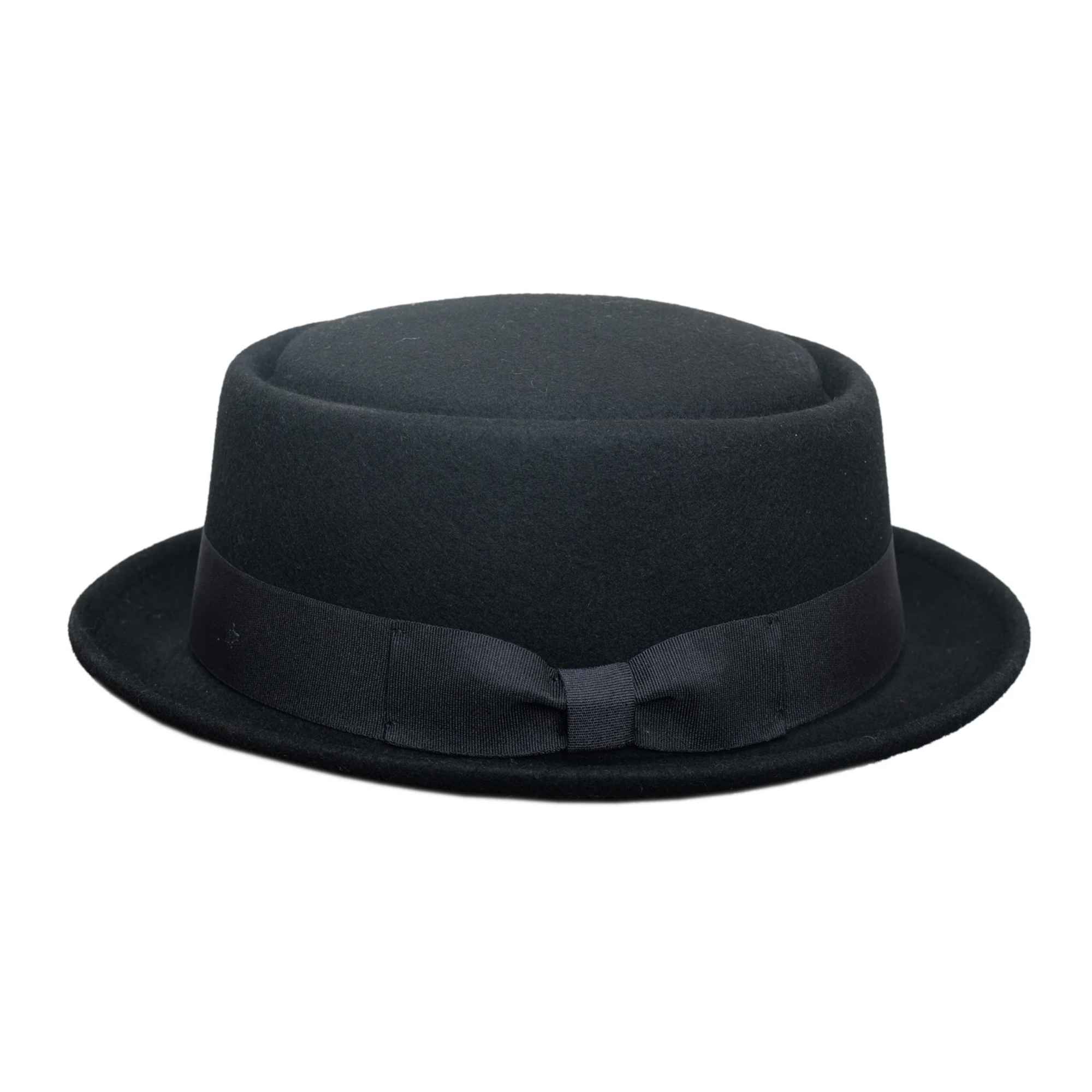 Crushable 100% Wool Pork Pie Hat – Classic Short Brim Felt Hat for Men & Women