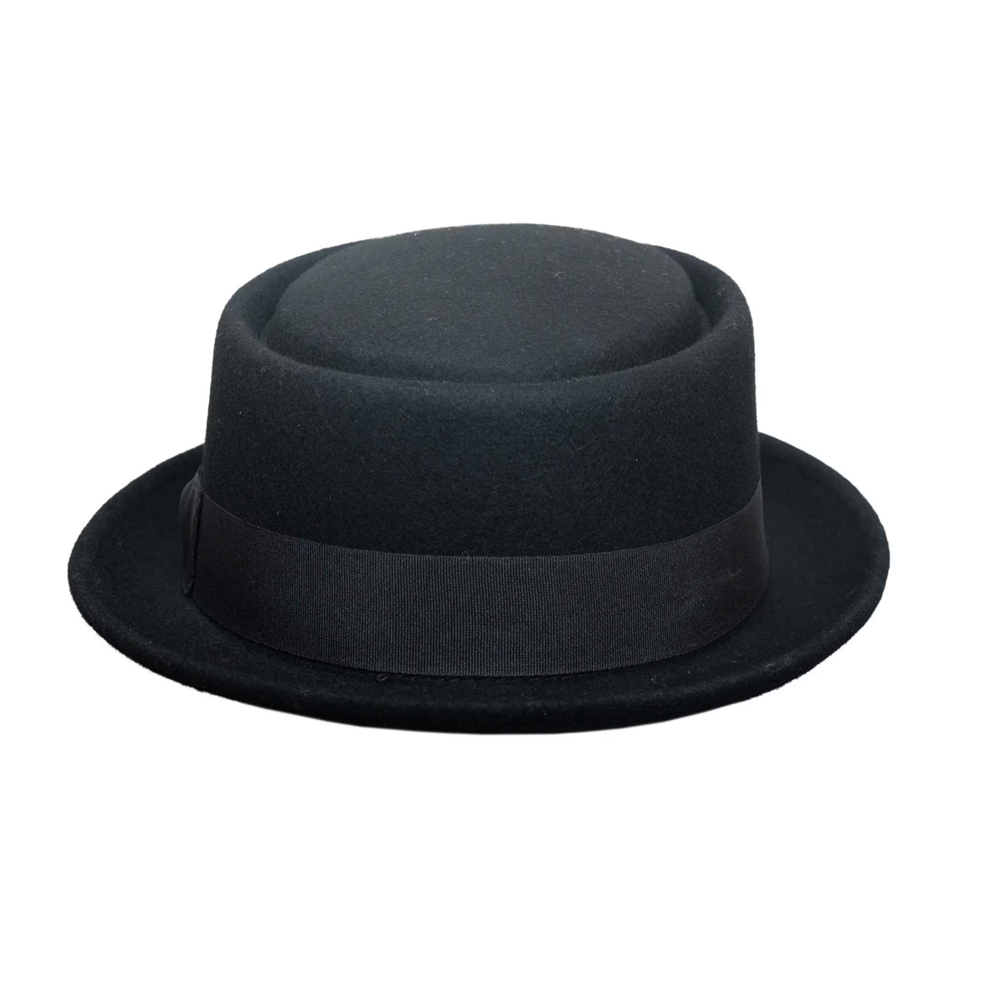 Crushable 100% Wool Pork Pie Hat – Classic Short Brim Felt Hat for Men & Women