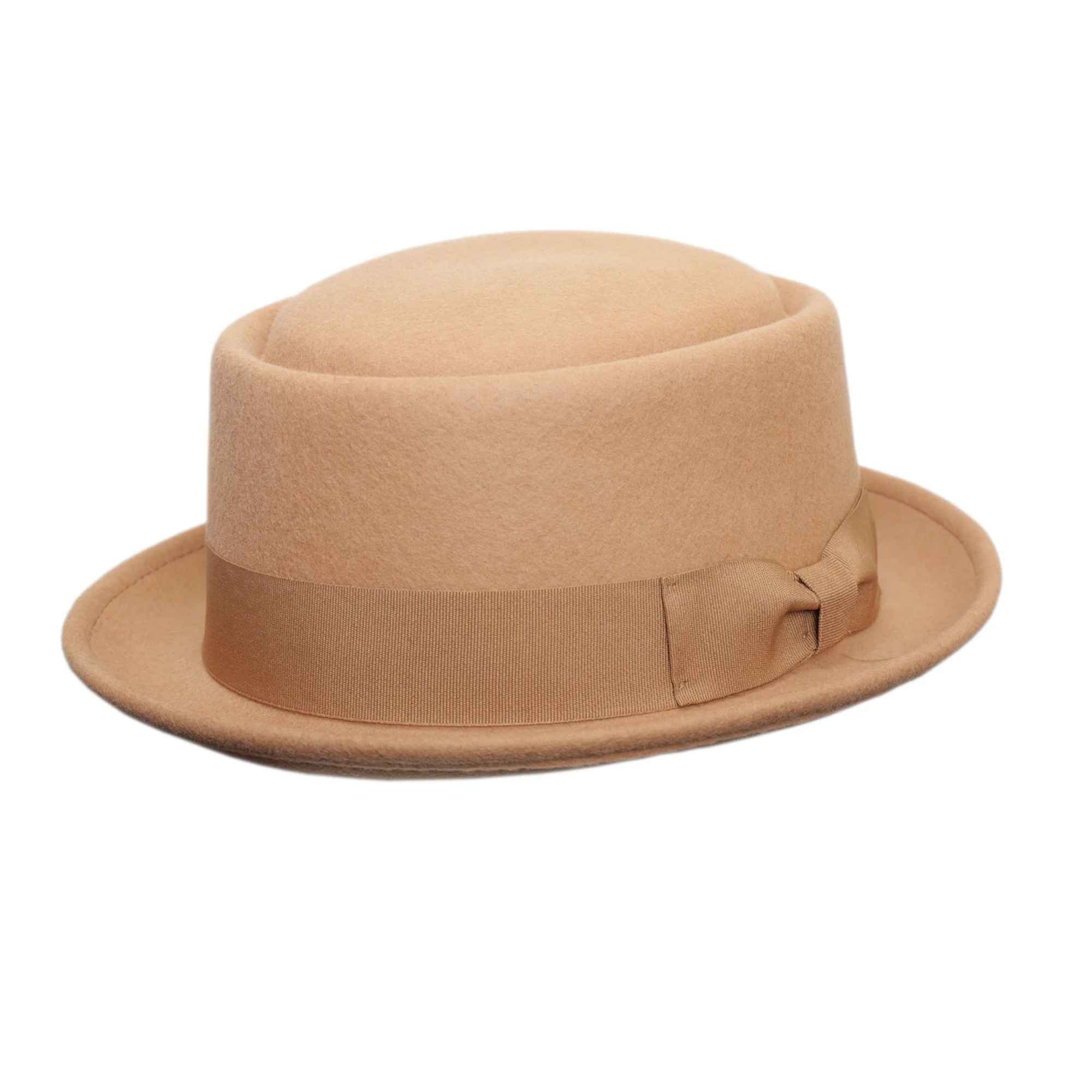 Crushable 100% Wool Pork Pie Hat – Classic Short Brim Felt Hat for Men & Women